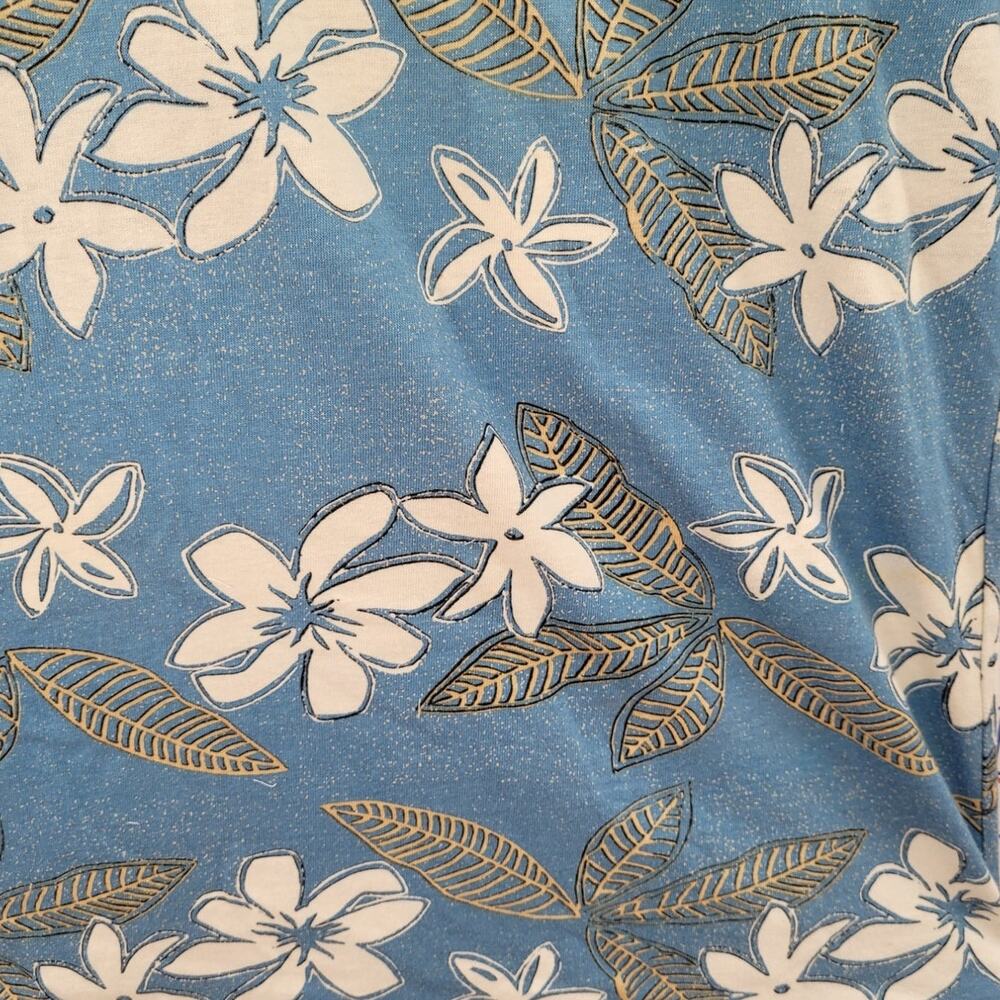Kahala Tropical Golf Polo Blue White Resort Shirt Mens Preppy Summer Style